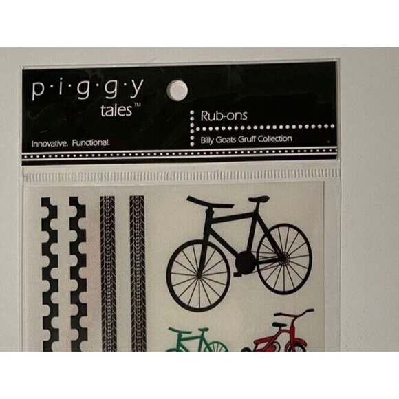 Piggy Tales Alphabet Stickers & Bicycles Rub Ons Card Making Scrapbooking - Picture 5 of 6